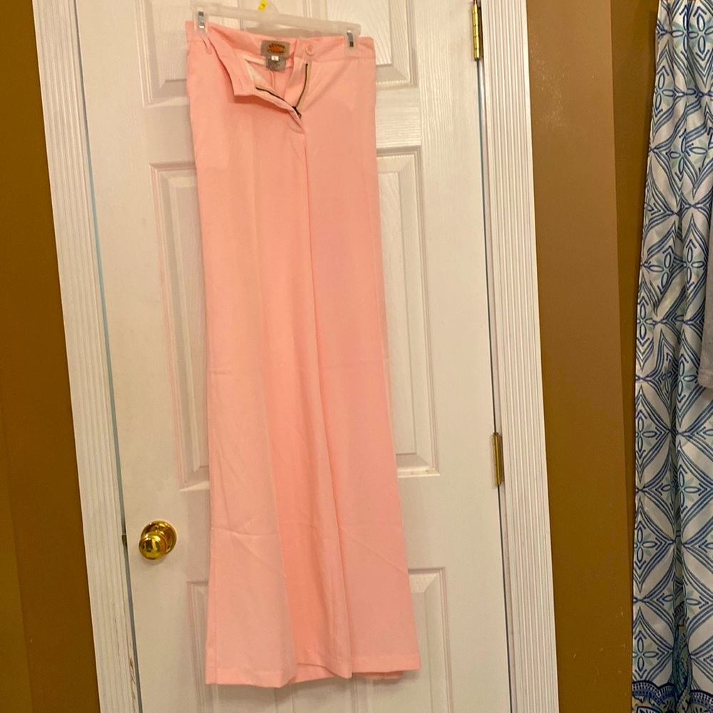 Ladies Pink Wide Leg Dress Pants